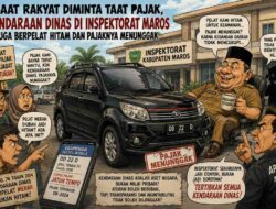 Saat Rakyat Diminta Taat Pajak, Kendaraan Dinas di Inspektorat Maros Diduga Berpelat Hitam dan Pajaknya Menunggak